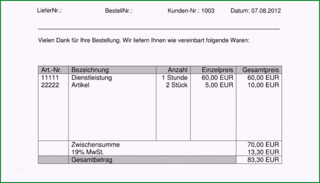 kleingewerbe rechnung vorlage