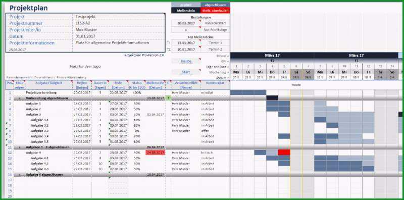 projektplan excel