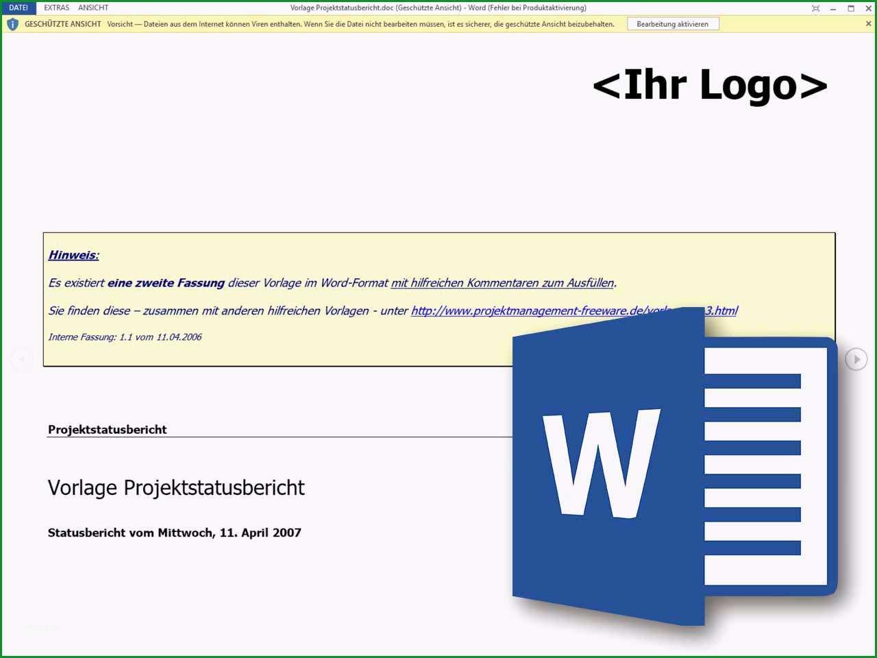 projektstatusbericht im projektmanagement als word vorlage