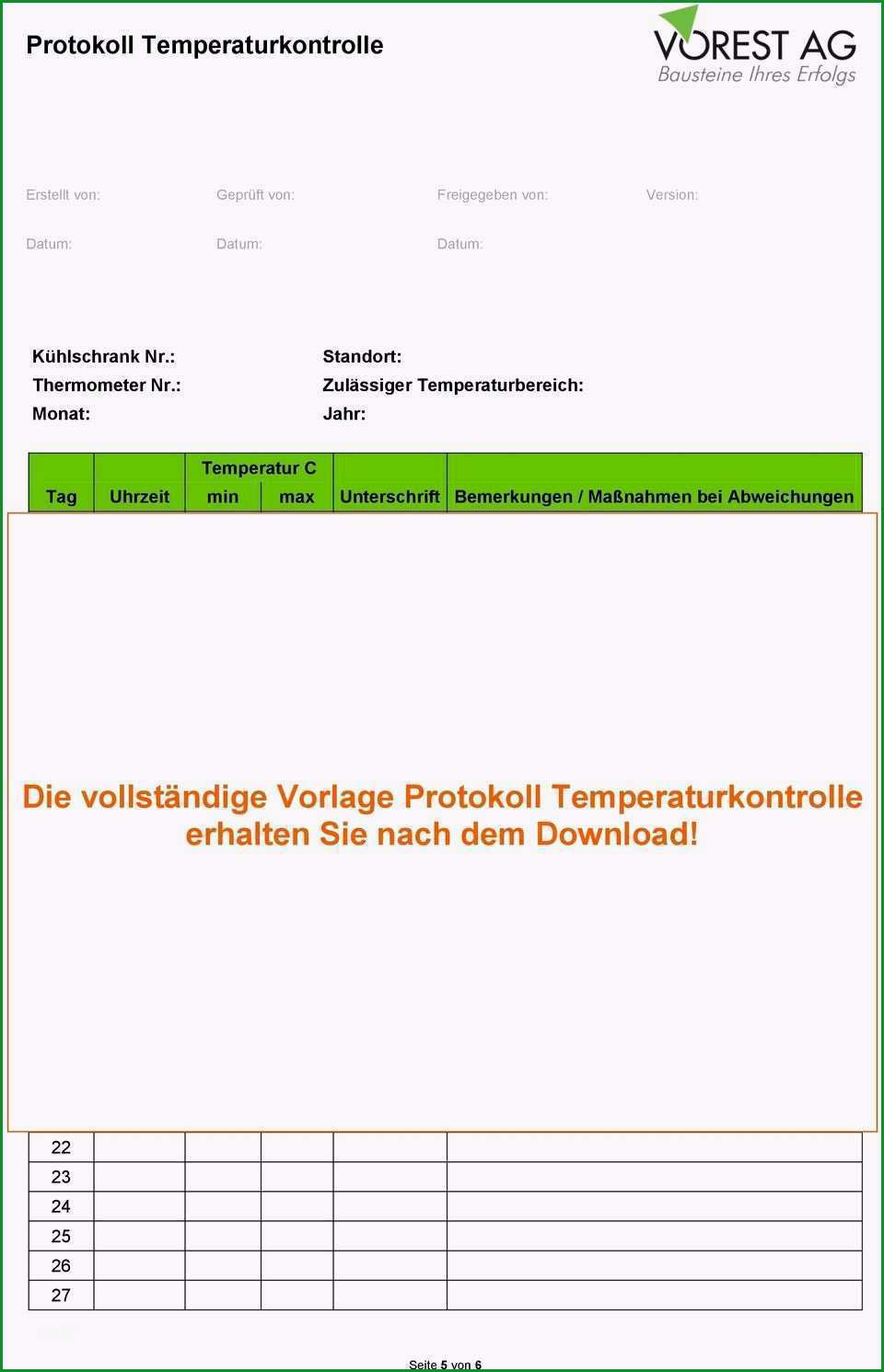 protokoll temperaturkontrolle nachweis vorlage angenehm vorschau pdf protokoll temperaturkontrolle pdf