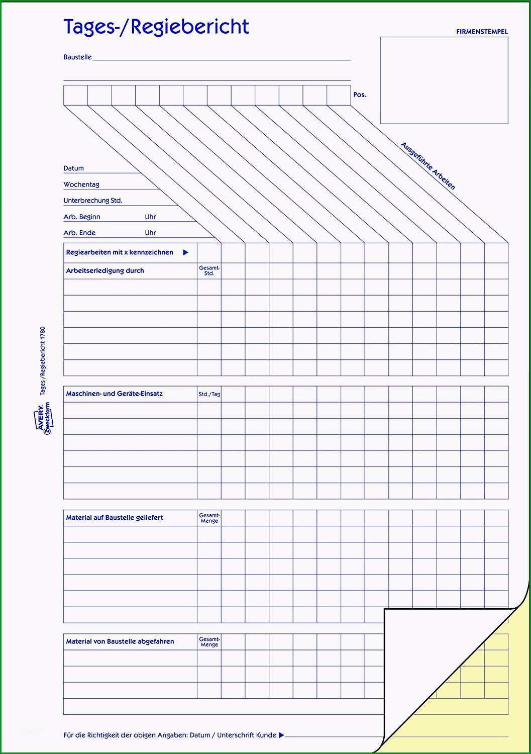 regiebericht vorlage excel