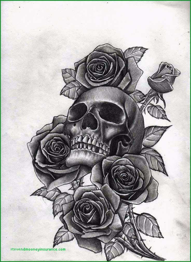 totenkopf mit rose tattoo vorlagen