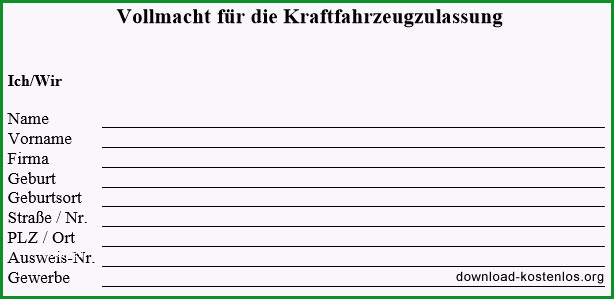 vollmacht kfz zulassung 31