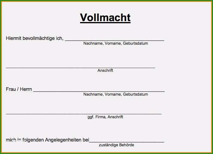 vollmacht vorlage word genial 12 vollmacht vorlage