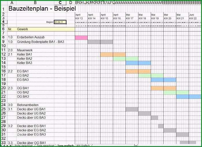 zeitplan in excel erstellen