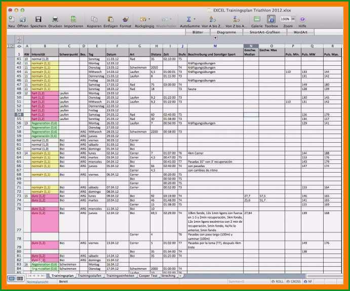 11 trainingsplan vorlage excel