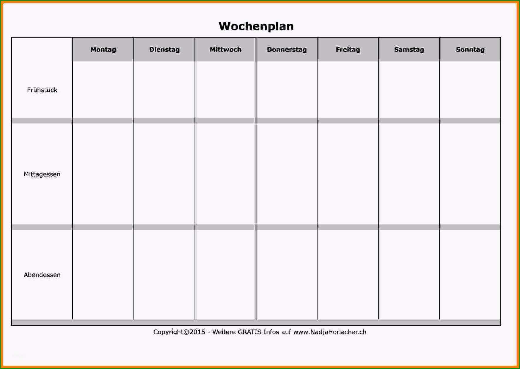 12 wochenplan vorlage excel