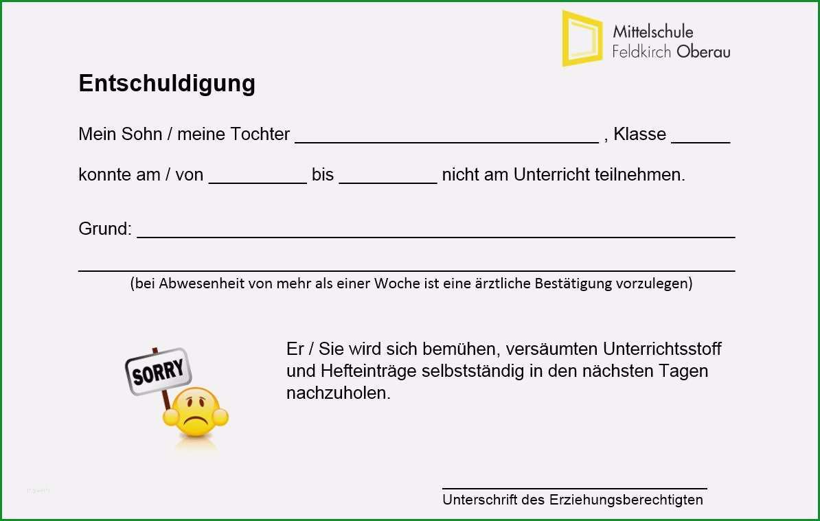 14 entschuldigung schule grund