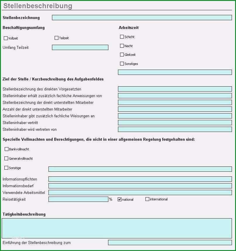 14 stellenbeschreibung vorlage excel