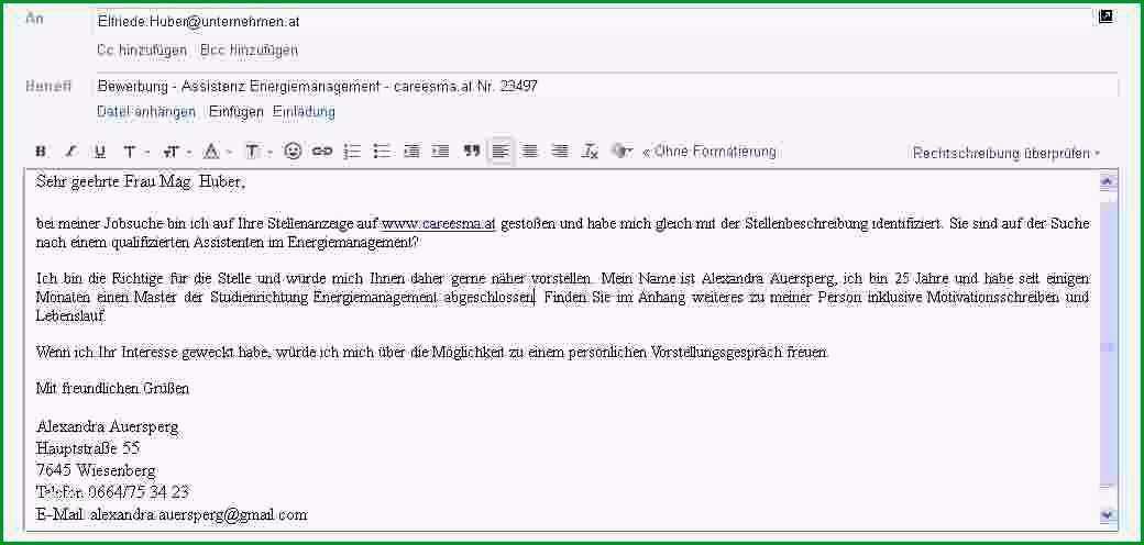 21 email bewerbung vorlage