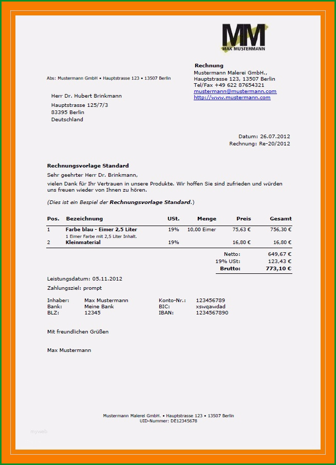 7 handwerkerrechnung muster vorlage 2