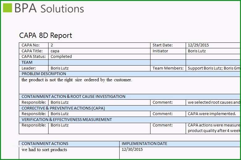 8d report vorlage schone bpa quality iso 9001 2015 bpa solutions