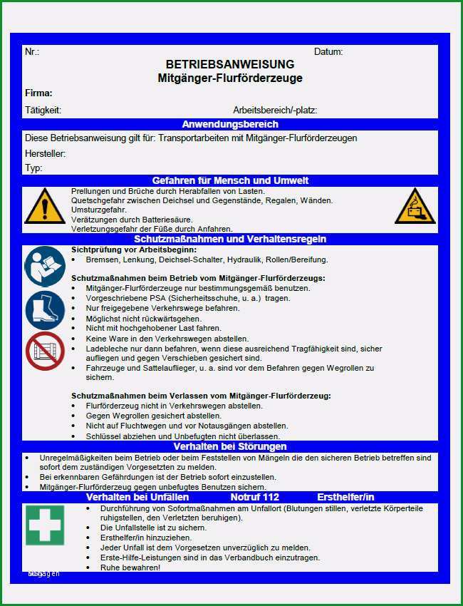 Faszinieren Betriebsanweisung Vorlage Word Angenehm tolle