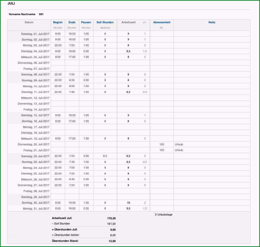 datev vorlage zur dokumentation der taglichen arbeitszeit 2017 sus excel arbeitszeitnachweis vorlagen 2017