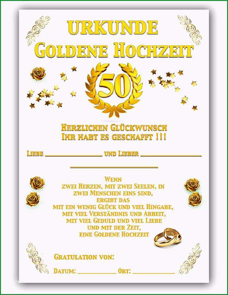 hochzeitsurkunde motiv goldene hochzeit