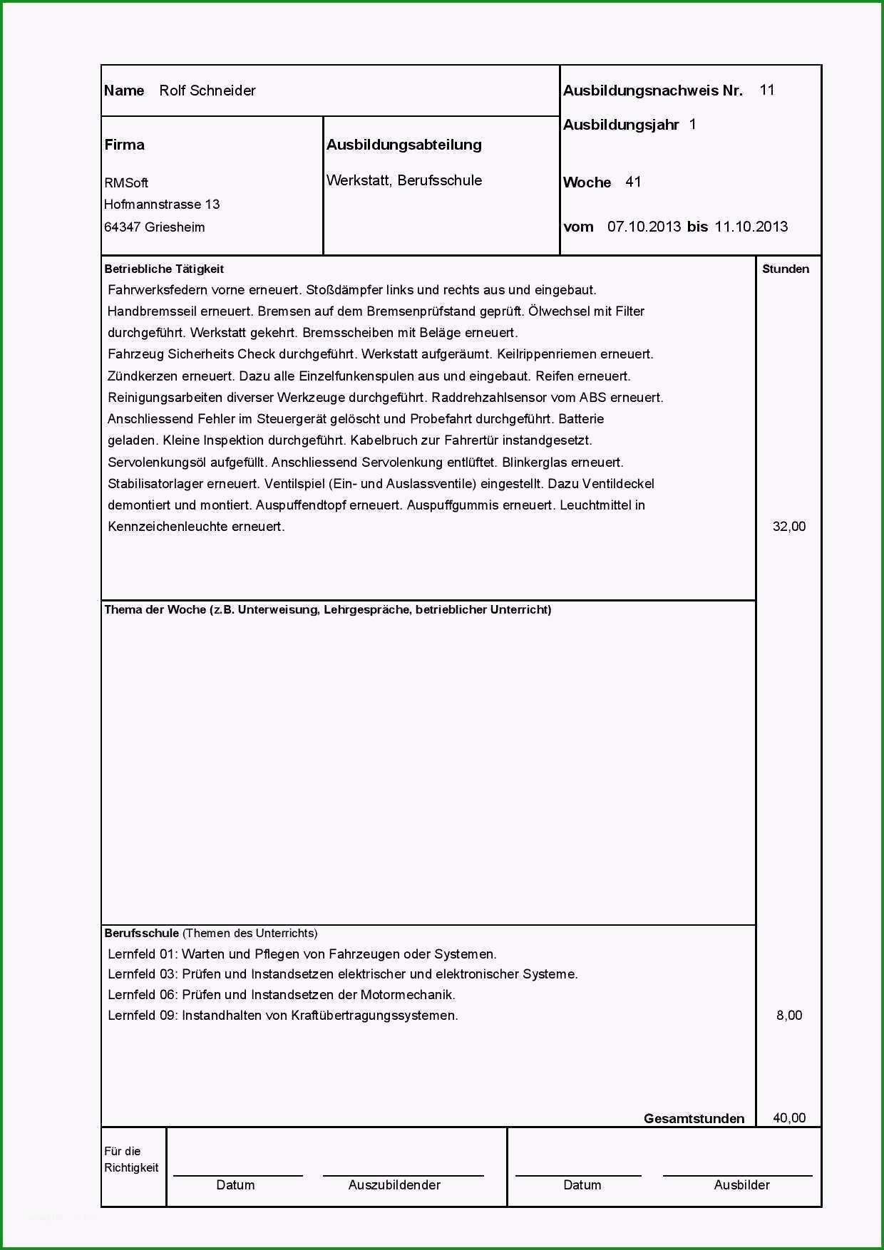 ihk berichtsheft vorlage wochentlich