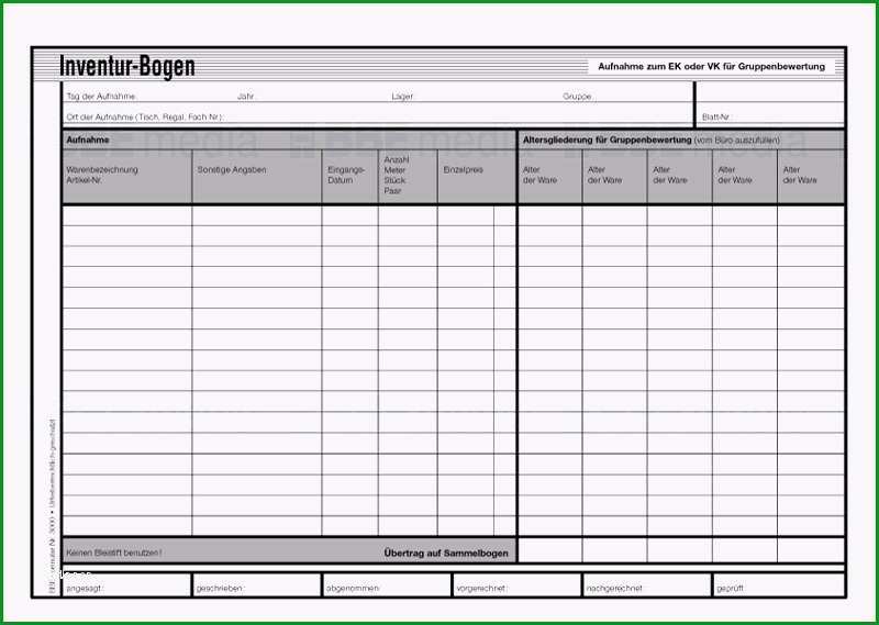 inventarliste bro vorlage angenehme inventurbogen aufnahme frinventarliste buro vorlage