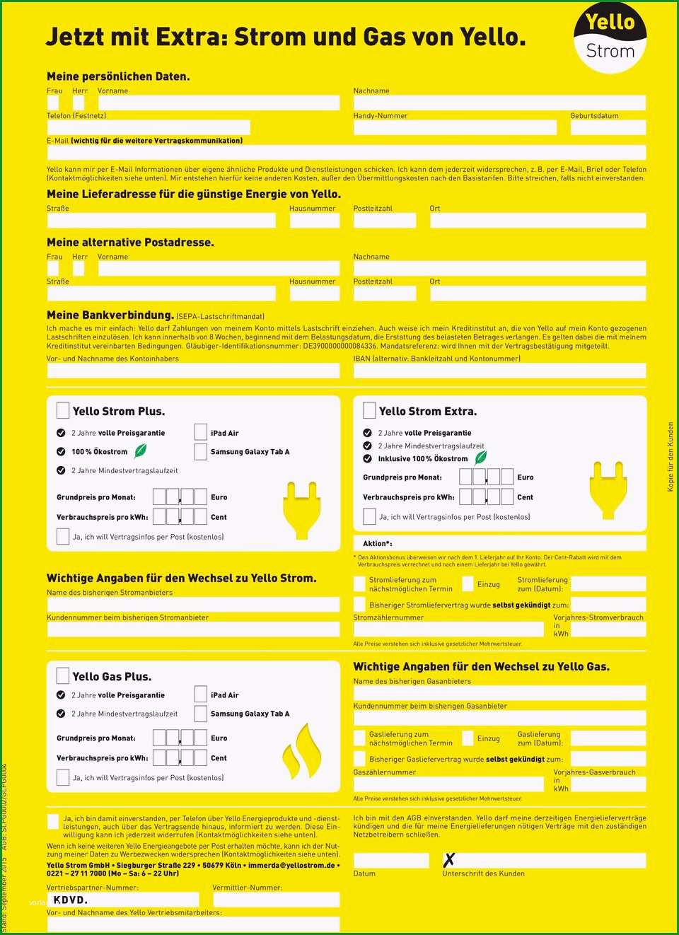 jetzt mit extra strom und gas von yello pdf durchgehend yello strom rechnung