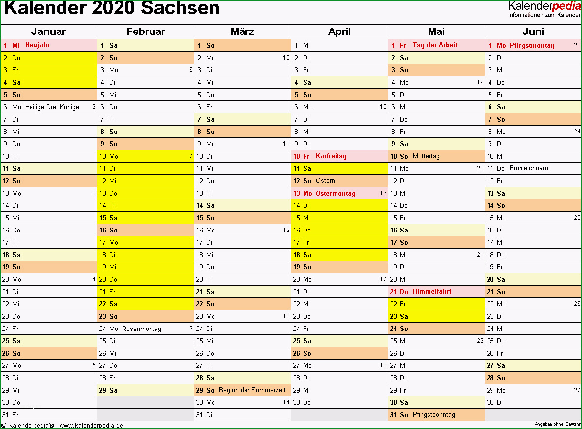 kalender 2020 sachsen word vorlagen