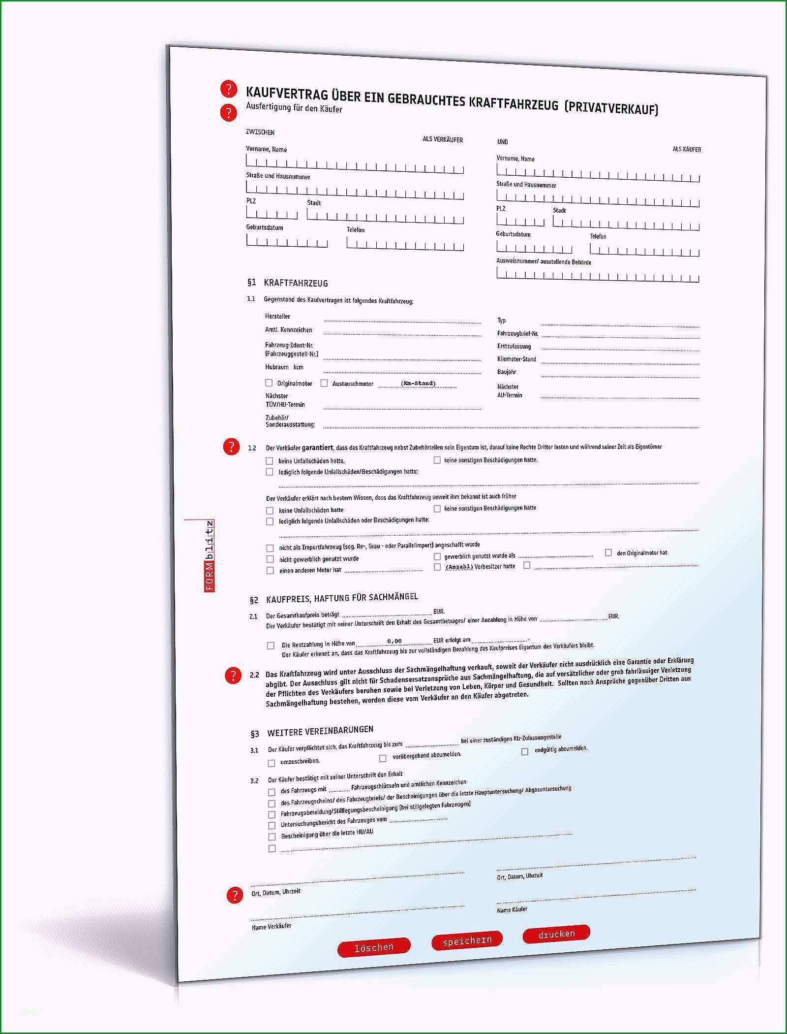 kfz kaufvertrag word vorlage 4566