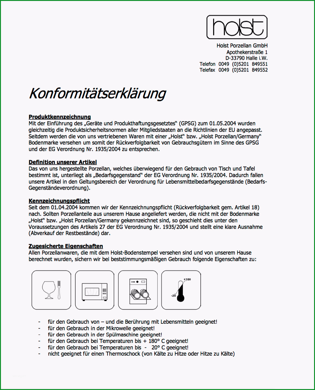 Faszinieren Konformitätserklärung Von Holst Porzellan Germany