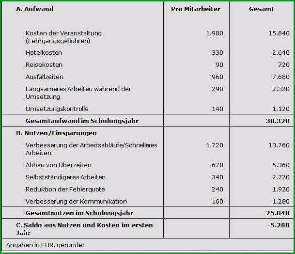 Kosten Nutzen Analyse