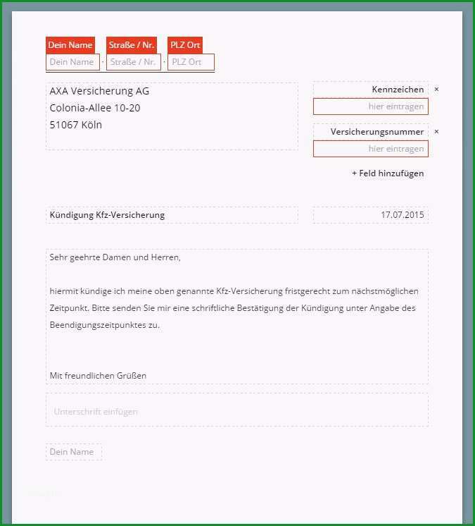kundigung lebensversicherung vorlage pdf