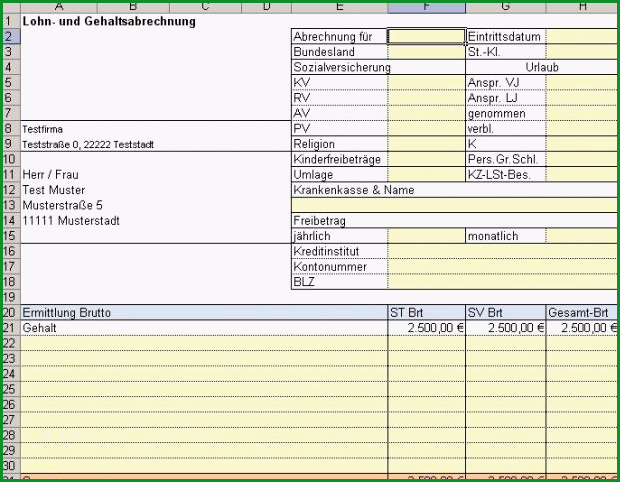 lohn und gehaltsabrechnung gratis zum ausdrucken