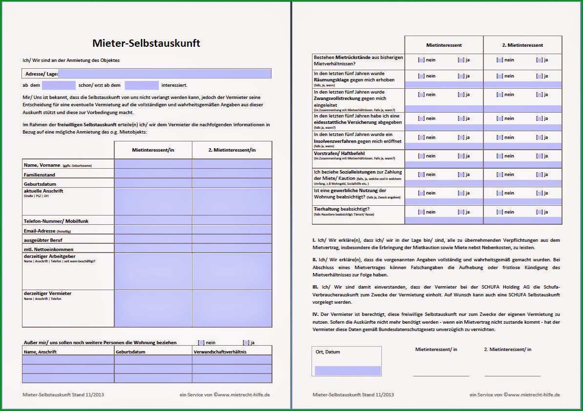 mietvertrag schufa auskunft