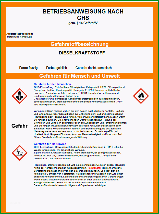 muster betriebsanweisung sel dl
