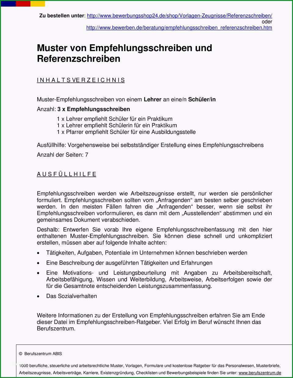Muster von empfehlungsschreiben und referenzschreiben