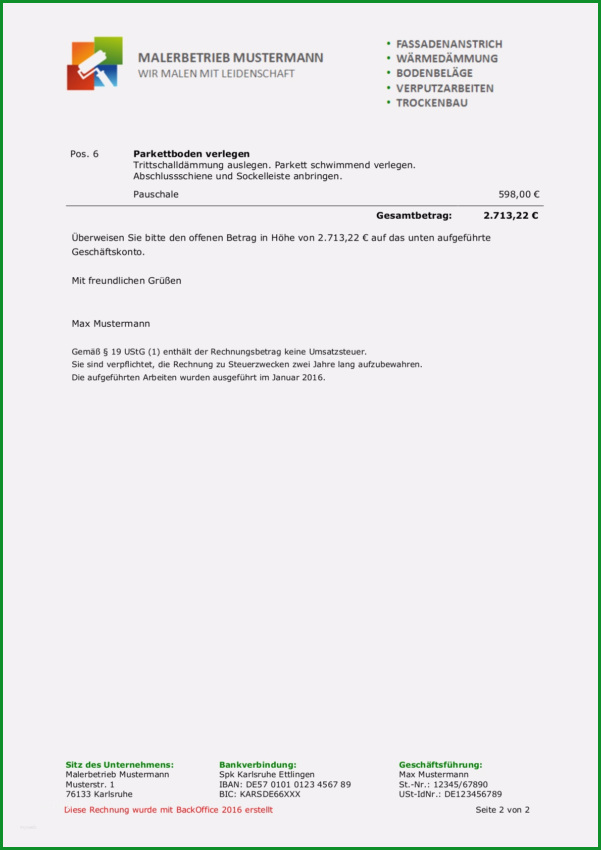 openoffice template rechnung