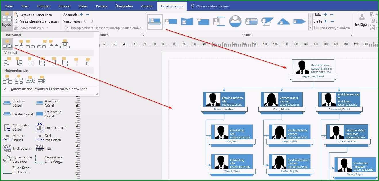 organigramme erstellen mit excel und visio