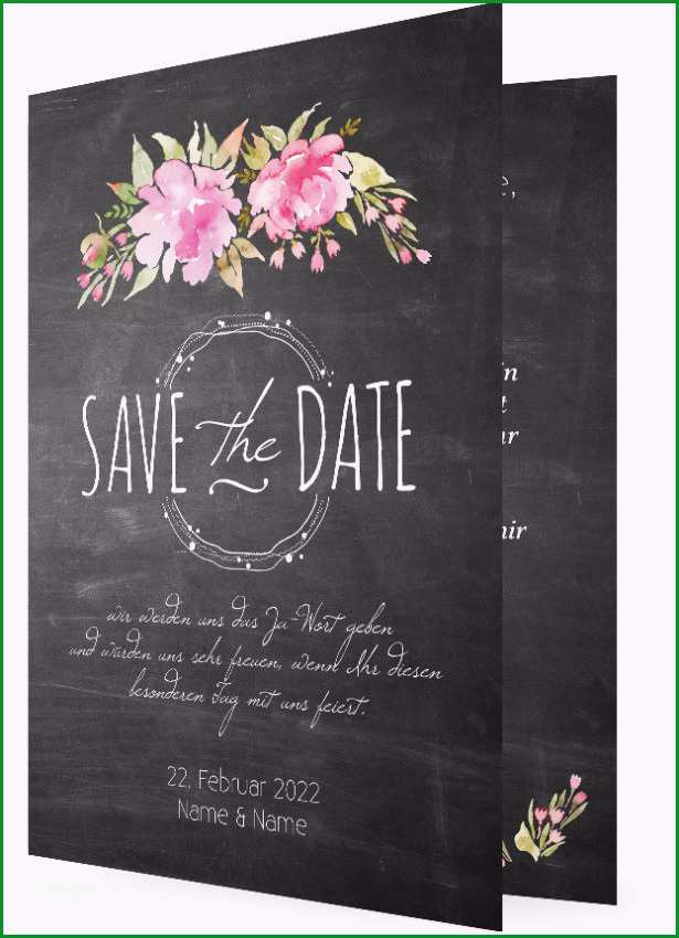 Save the Date Karten Vorlage gestalten Blumen Aquarell 1623