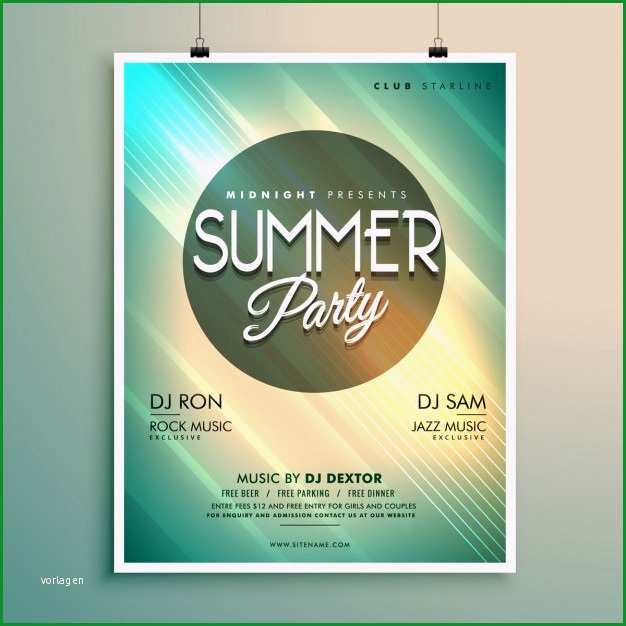 sommer musik party flyer vorlage mit ereignisdetails