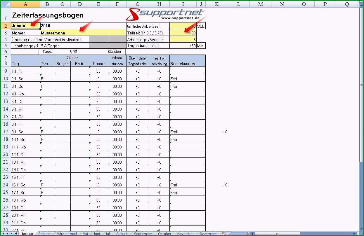 stundenerfassung vorlage beste 01 zeiterfassung mit excel oder calc explipedia