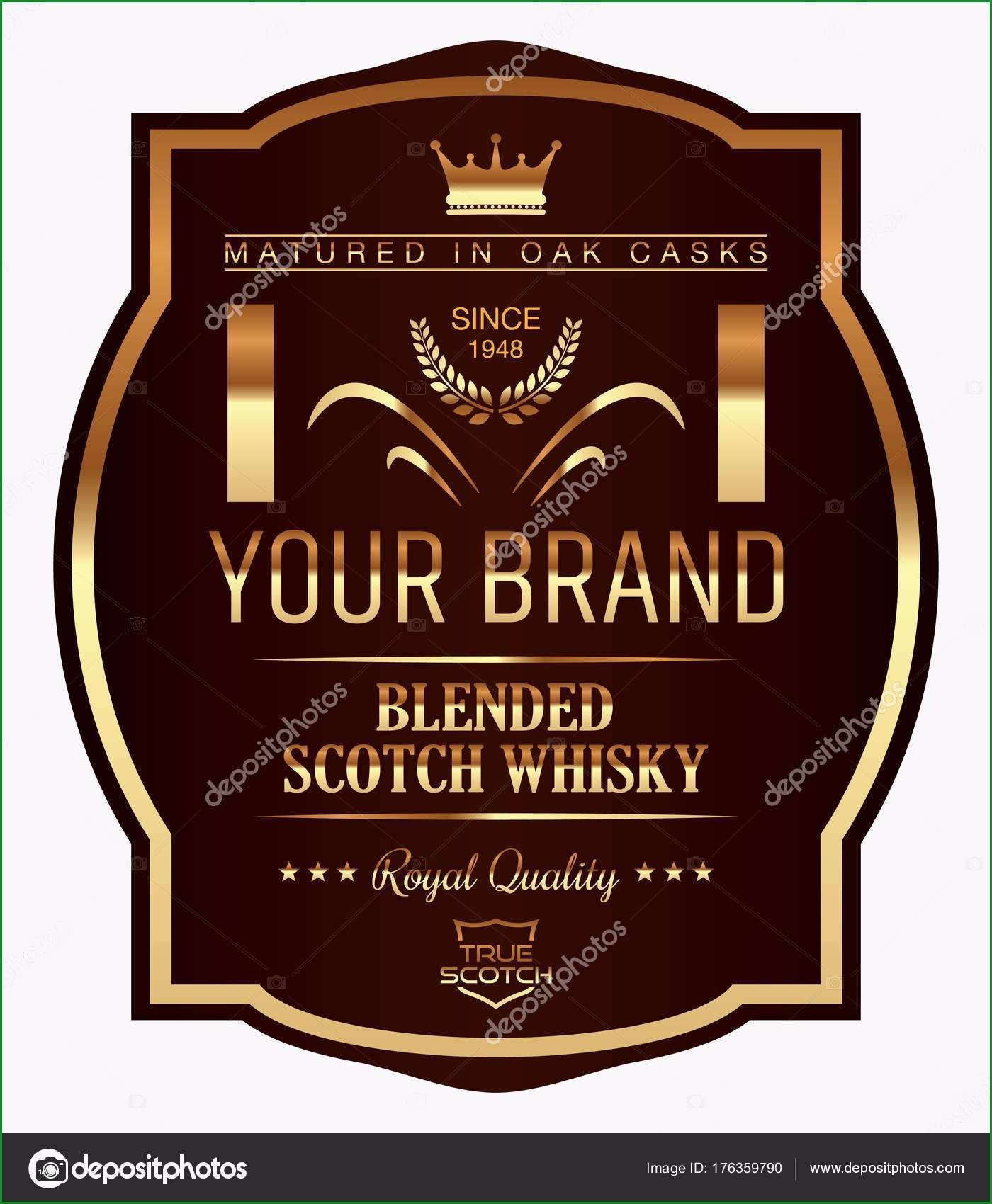 stock illustration vector whisky label whisky template