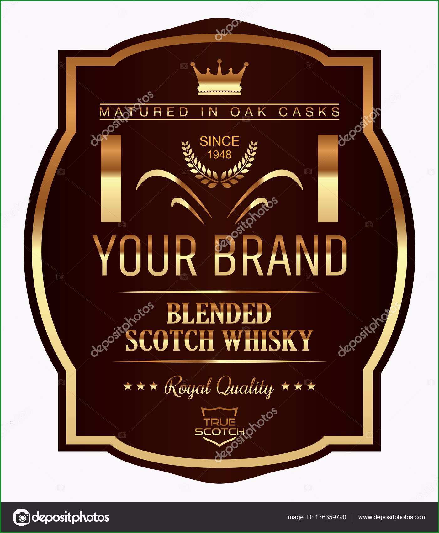 stock illustration vector whisky label whisky template