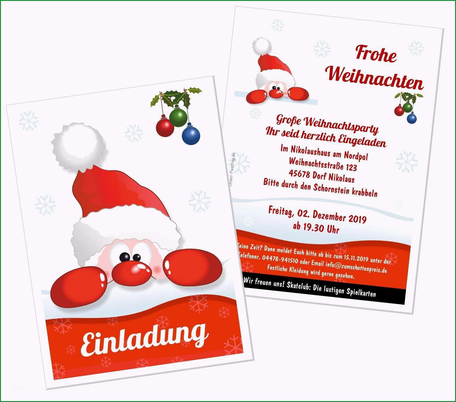 vorlage einladung weihnachtsfeier kostenlos