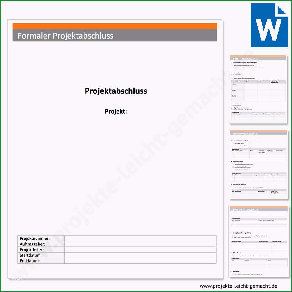 vorlage formaler projektabschluss