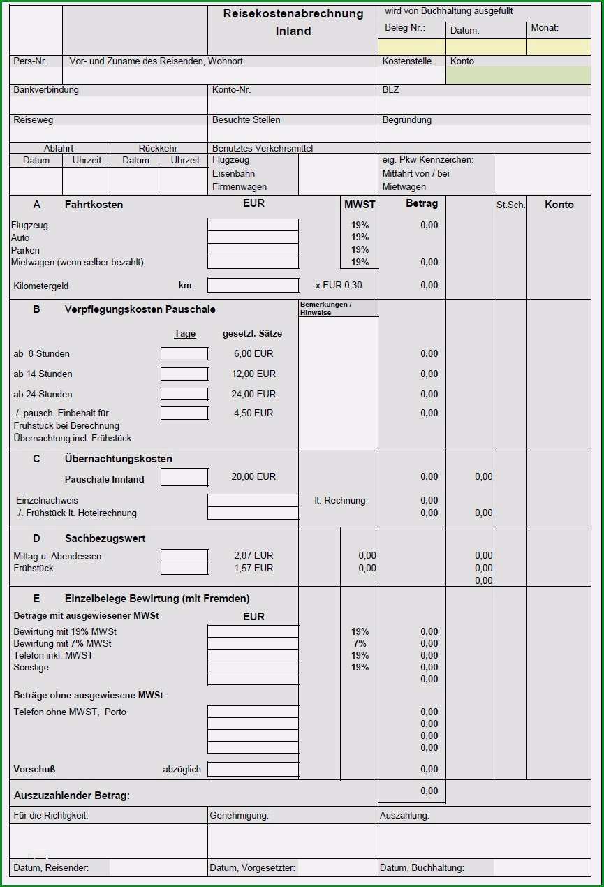 vorlage verpflegungsmehraufwand kostenlos wunderbar reisekosten rechner