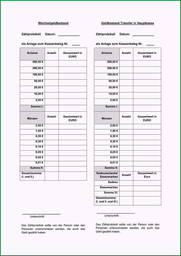 zahlprotokoll kasse vorlage excel genial muster zahlprotokoll kasse mit schecks und essenmarken