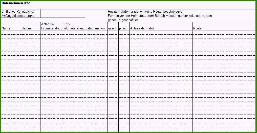 10 fahrtenbuch vorlage pdf