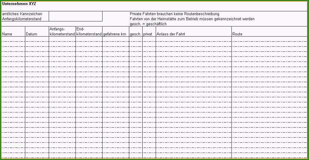 10 fahrtenbuch vorlage pdf