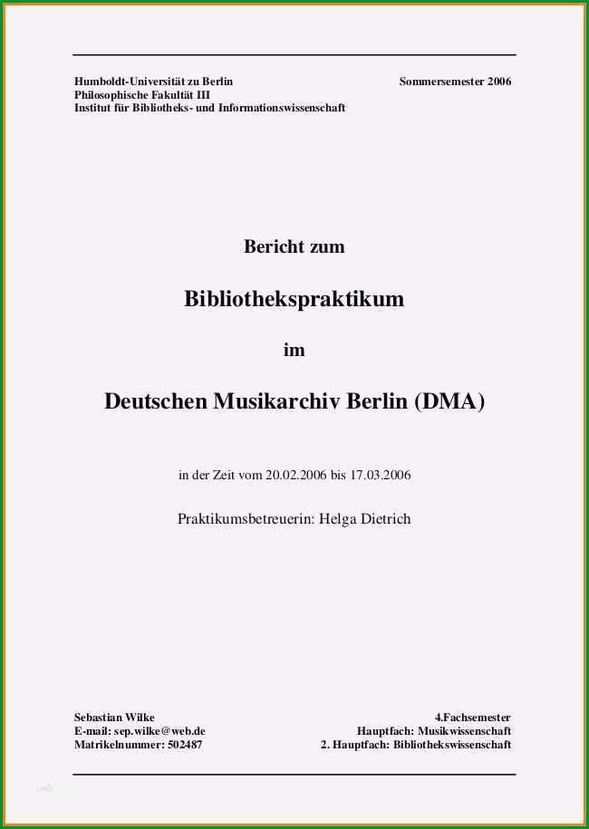14 praktikumsbericht deckblatt vorlage