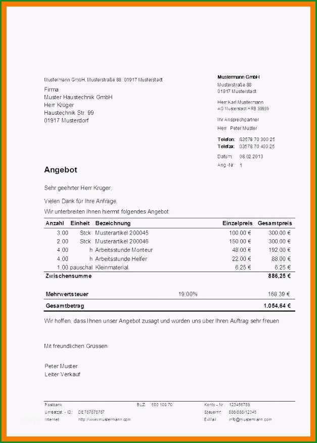 Großartig 20 Private Rechnung Schreiben Vorlage