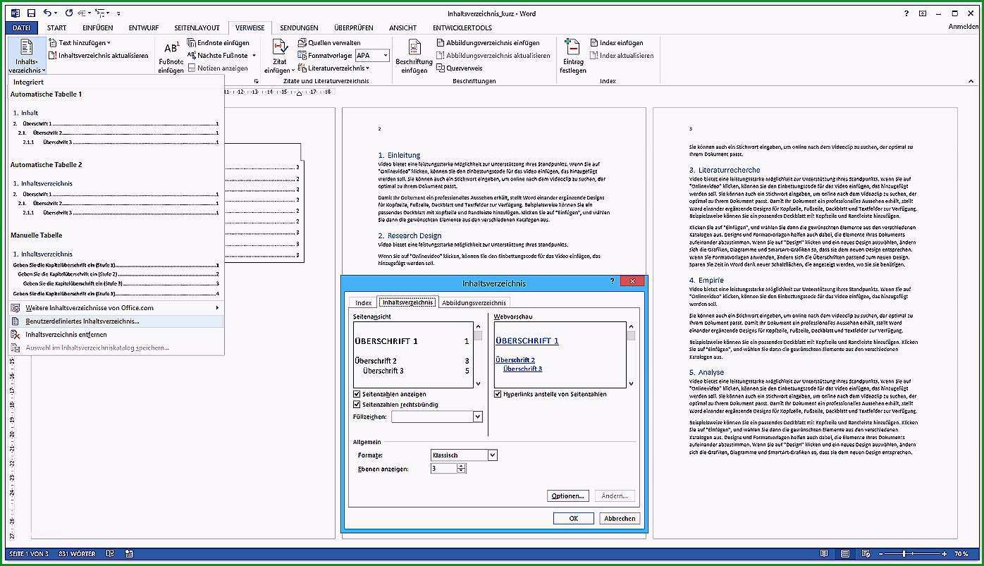 projektarbeit vorlage