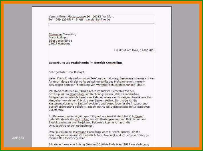 8 praktikum bewerbung anschreiben vorlage