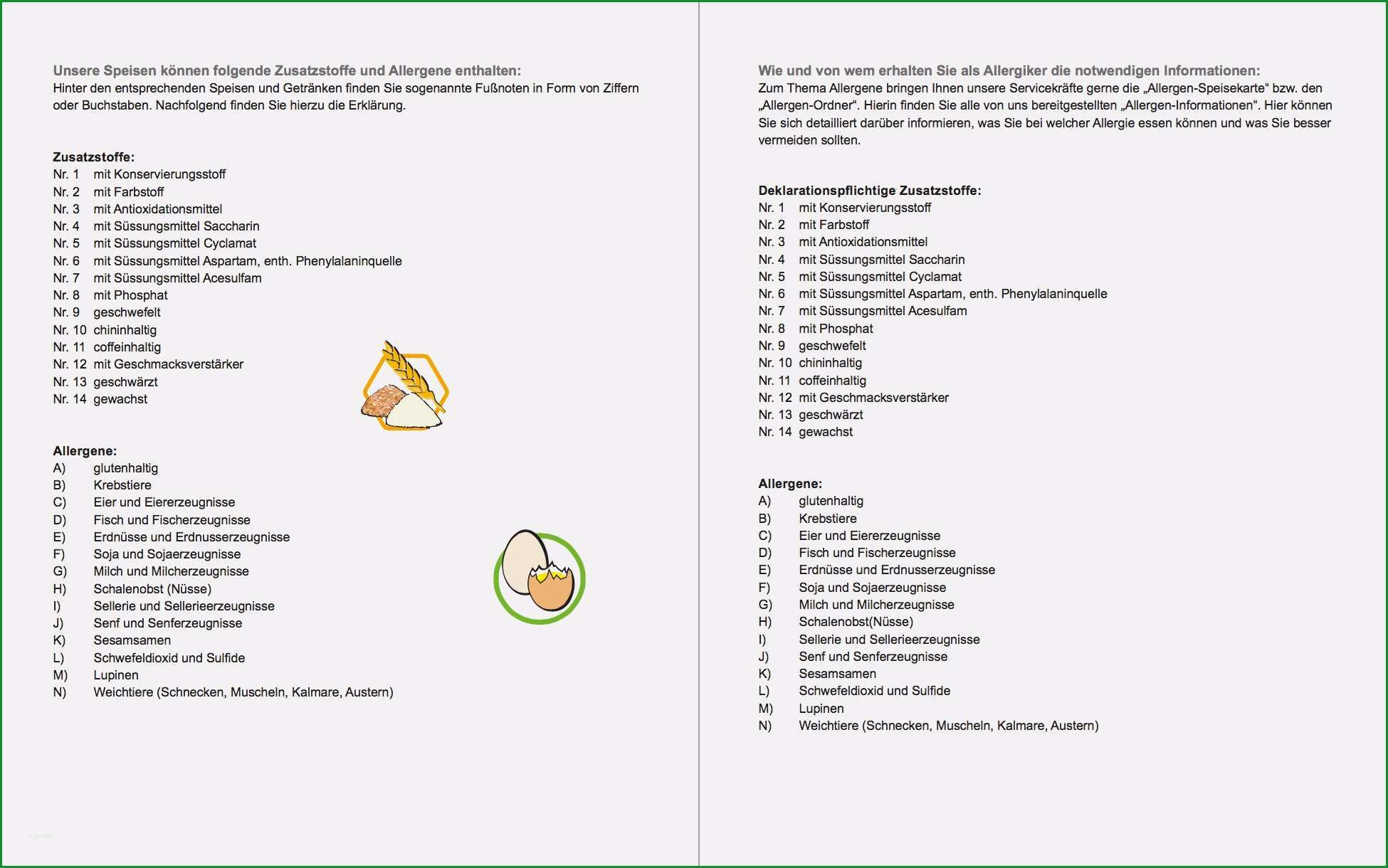 allergenliste gastronomie vorlage schn hygienecheck allergenliste zum ausdrucken