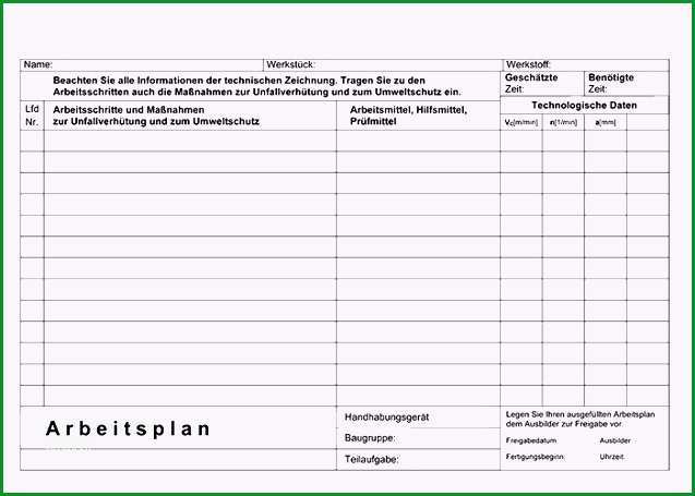 de tag Arbeitsplan